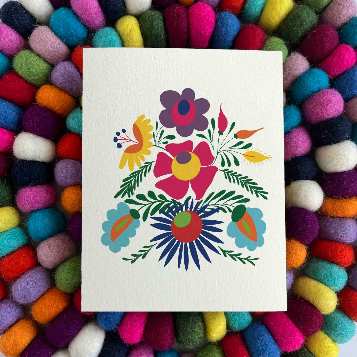 Bright Flores Antiguas Chicas Hand Illustrated Greeting Card