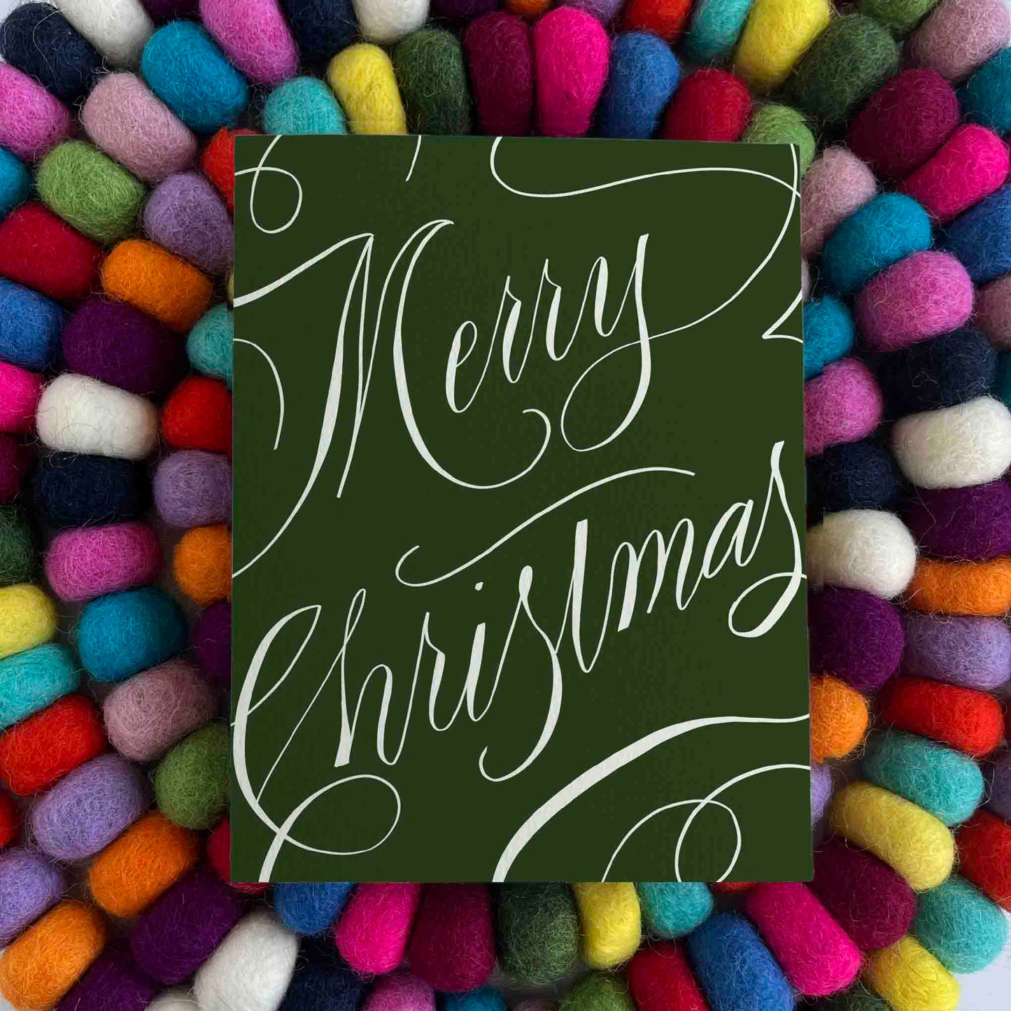 Merry Christmas Calligraphy Greeting Card