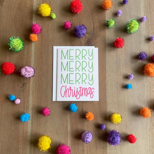 Merry Christmas Lettering Card