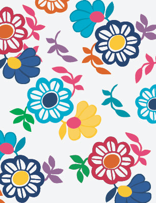 Big Flores Hand Illustrated colorful Greeting Card