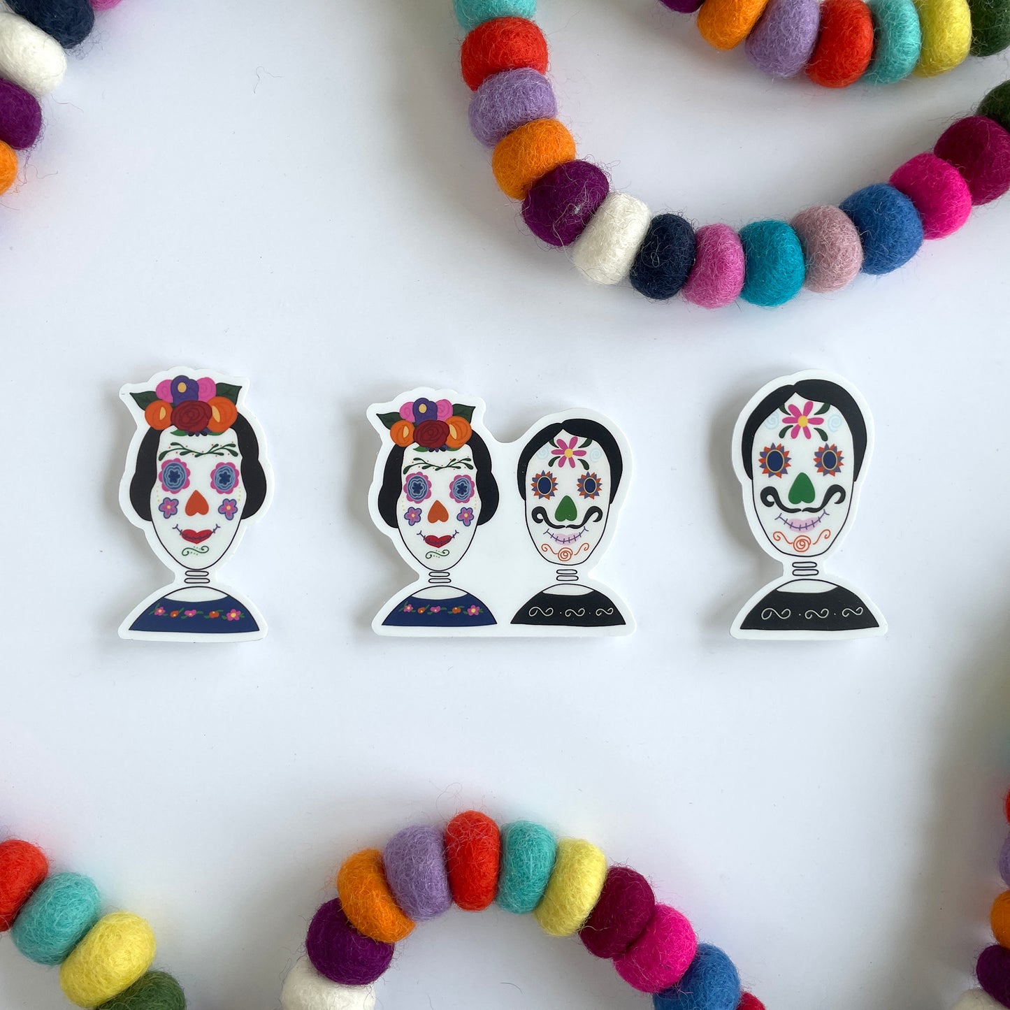 Hand Illustrated Couple Day of the Dead Sticker