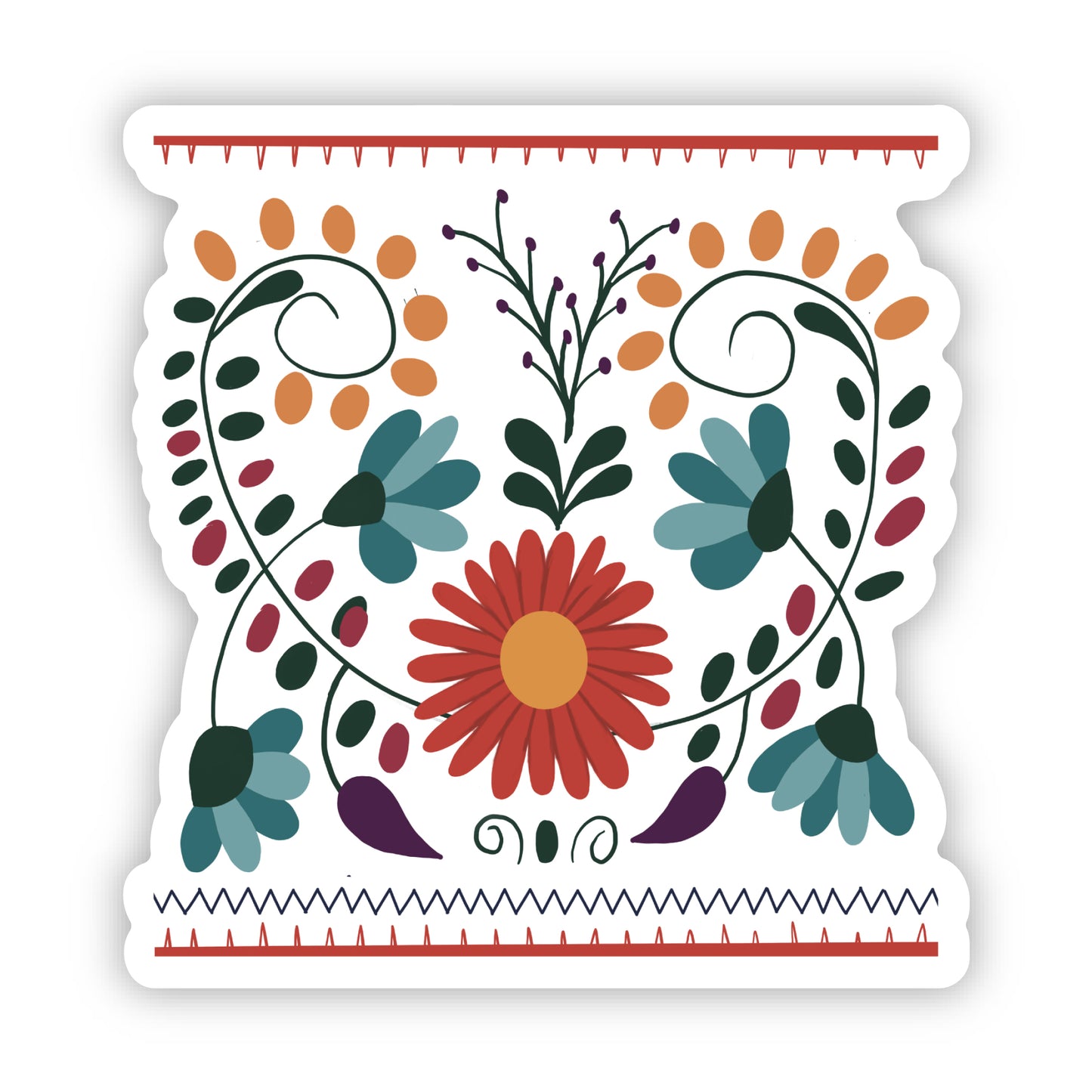 Hand Illustrated Flores de Blusa Sticker