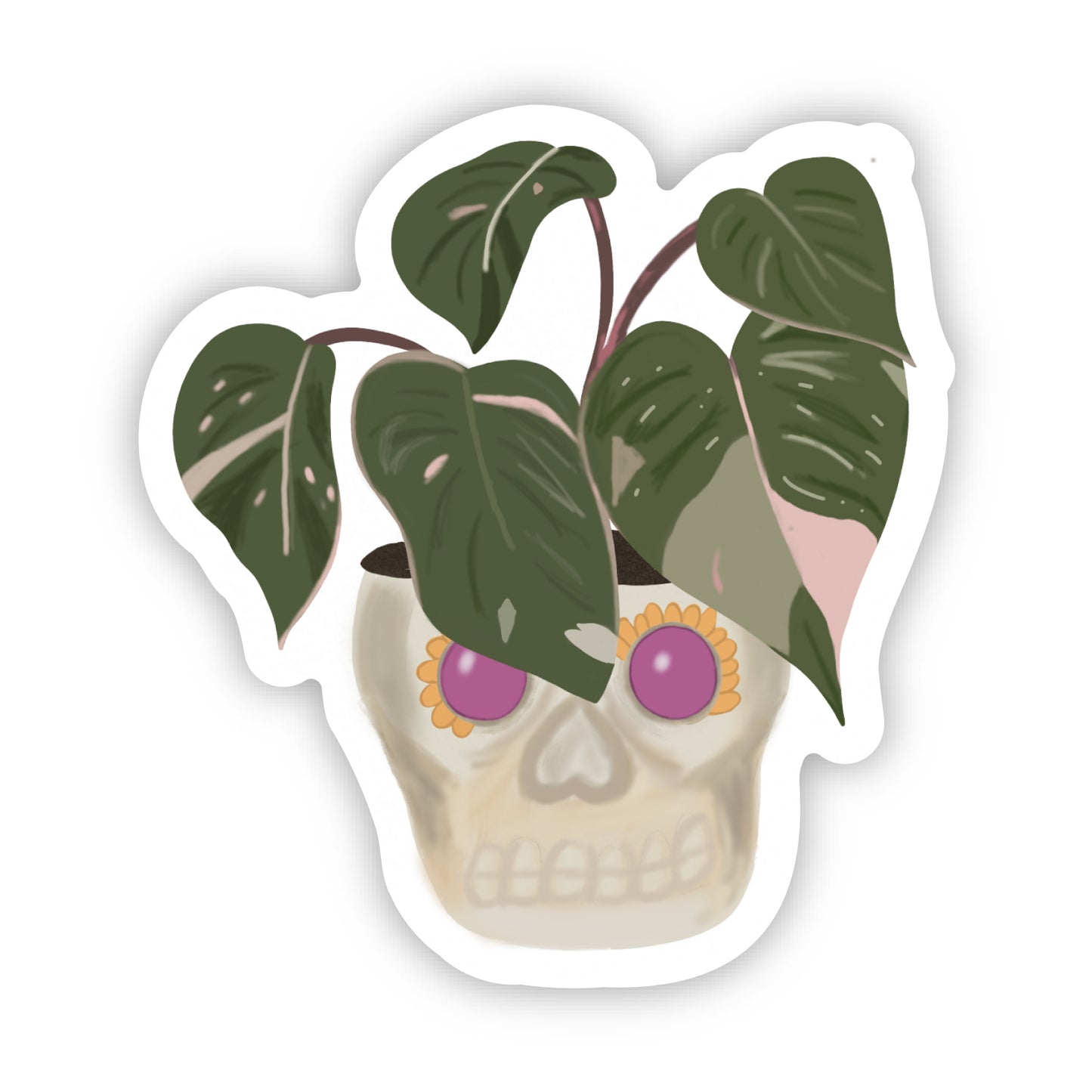 Pink Princess Hand Illustrated in a Calavera Plot Sticker