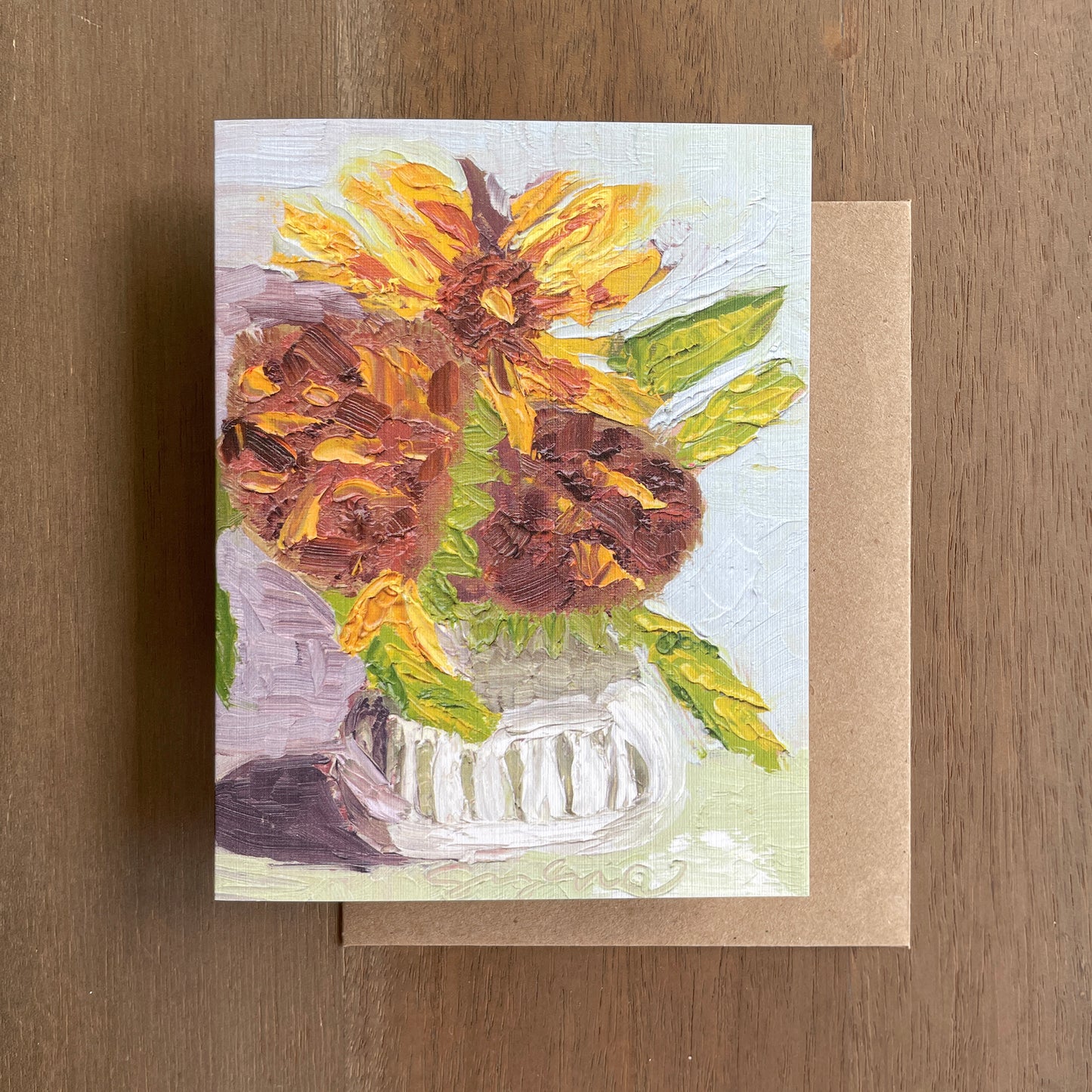 Sunflower Oil Painting Card