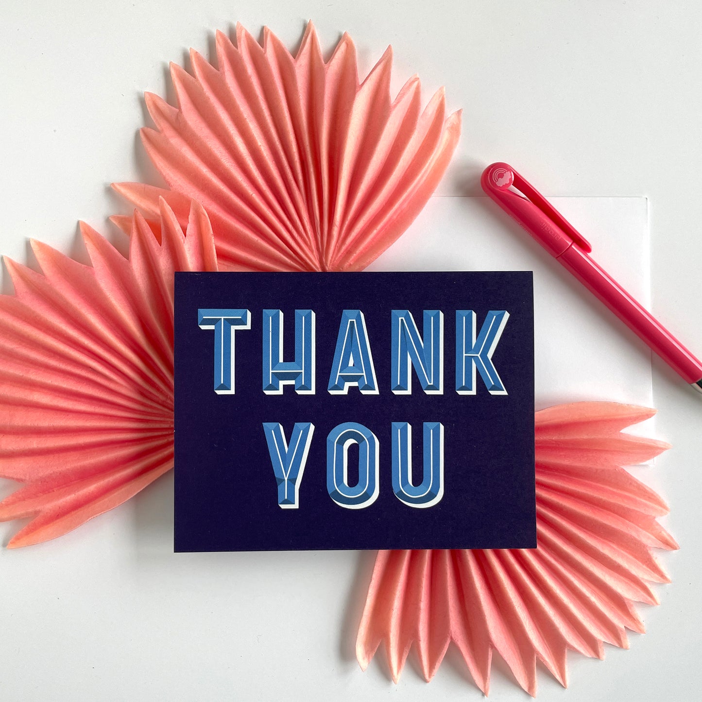 Thank You Beveled Lettering Card