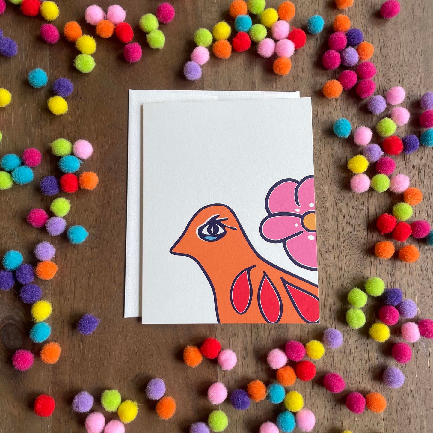 Darling Hand Illustrated Bird & Flower Greeting Card