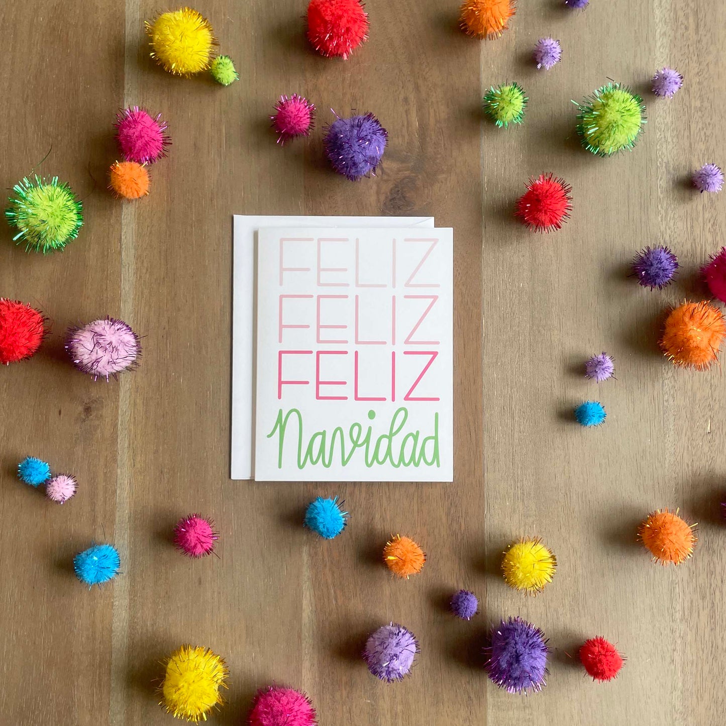 Feliz Navidad (Merry Christmas) Hand Lettered Greeting Card