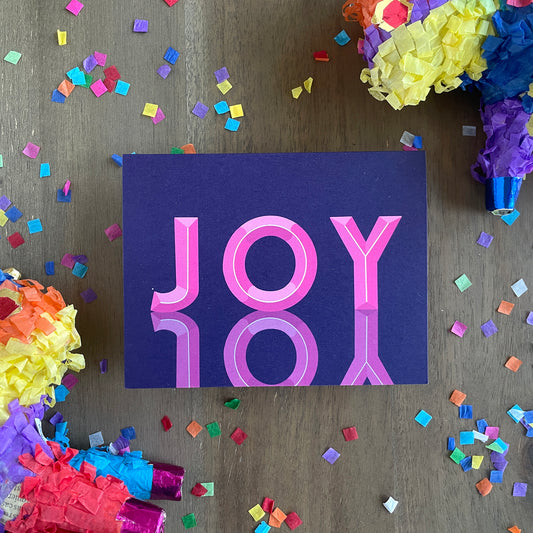 Joy Hand Lettered Greeting Card