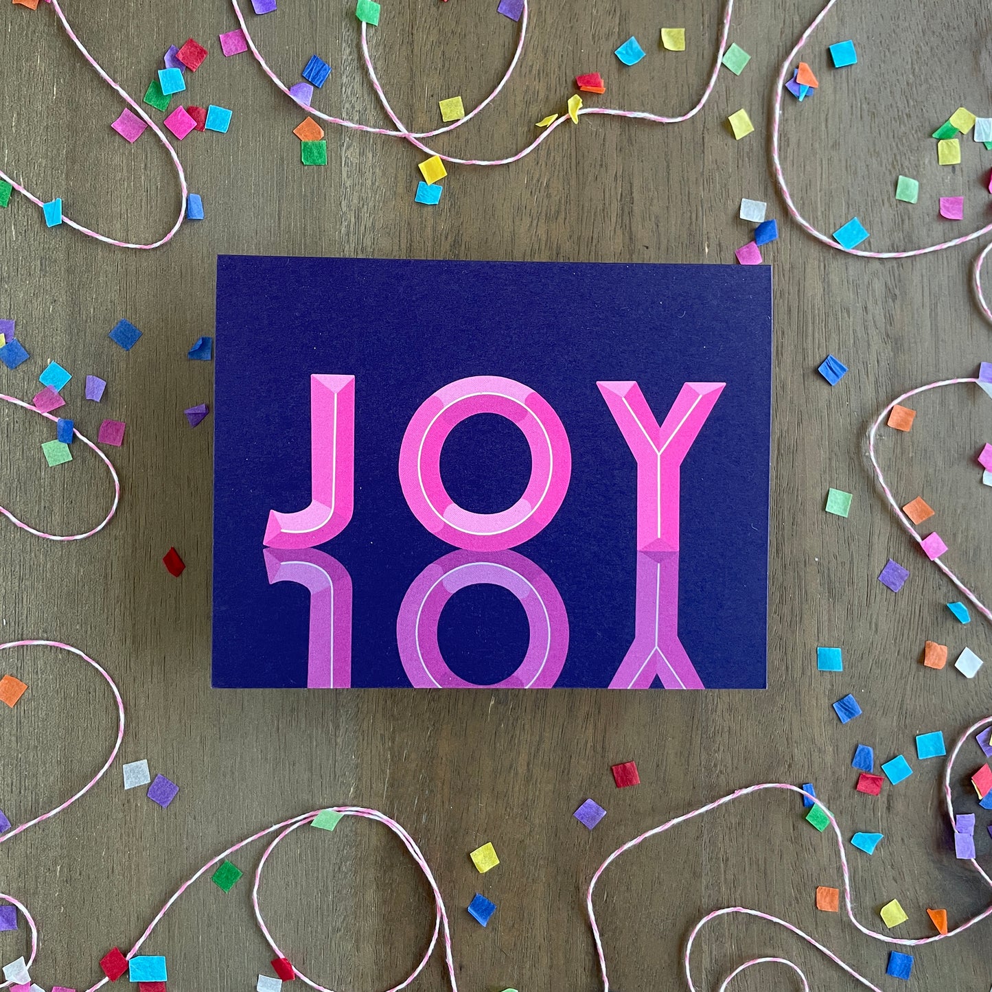 Joy Hand Lettered Greeting Card