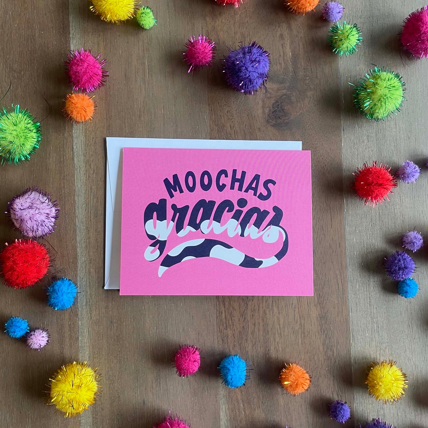 Moochas Gracias Hand Lettered Greeting Card