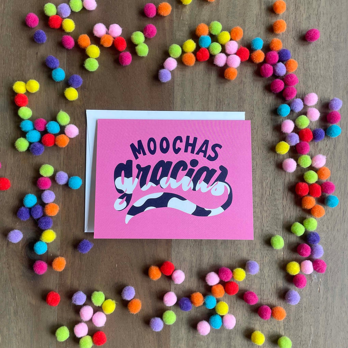 Moochas Gracias Hand Lettered Greeting Card