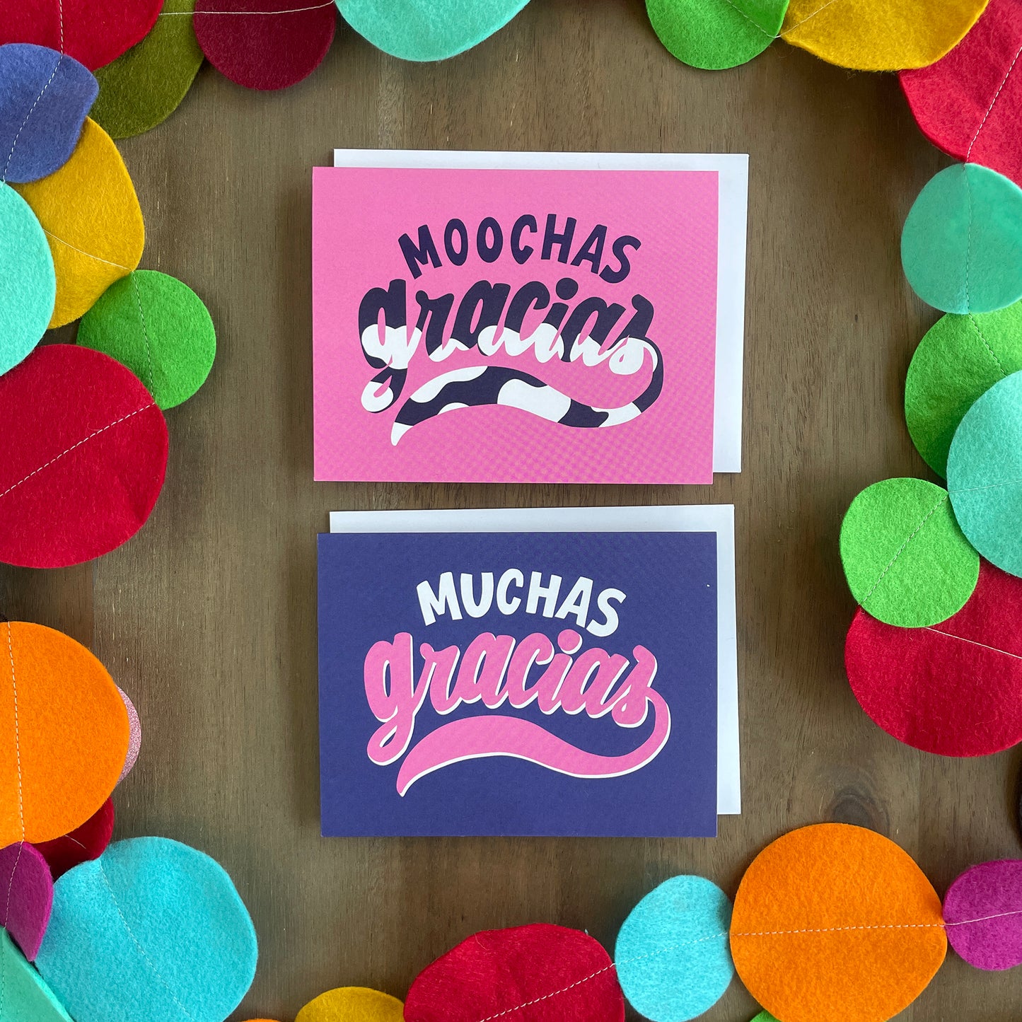 Moochas Gracias Hand Lettered Greeting Card