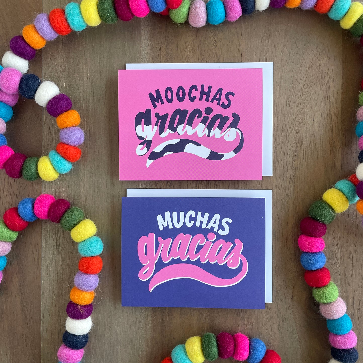 Moochas Gracias Hand Lettered Greeting Card