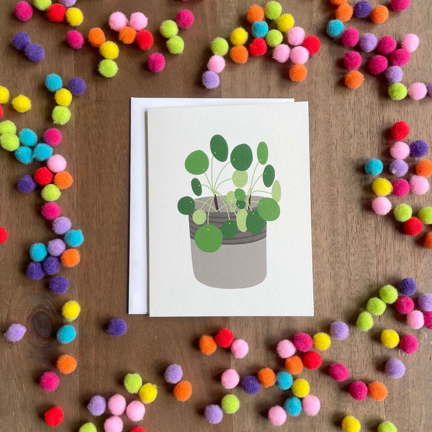 Pilea plant Hand Illustrated Greeting Card