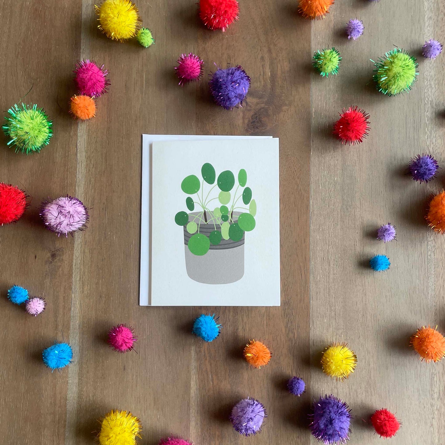 Pilea plant Hand Illustrated Greeting Card