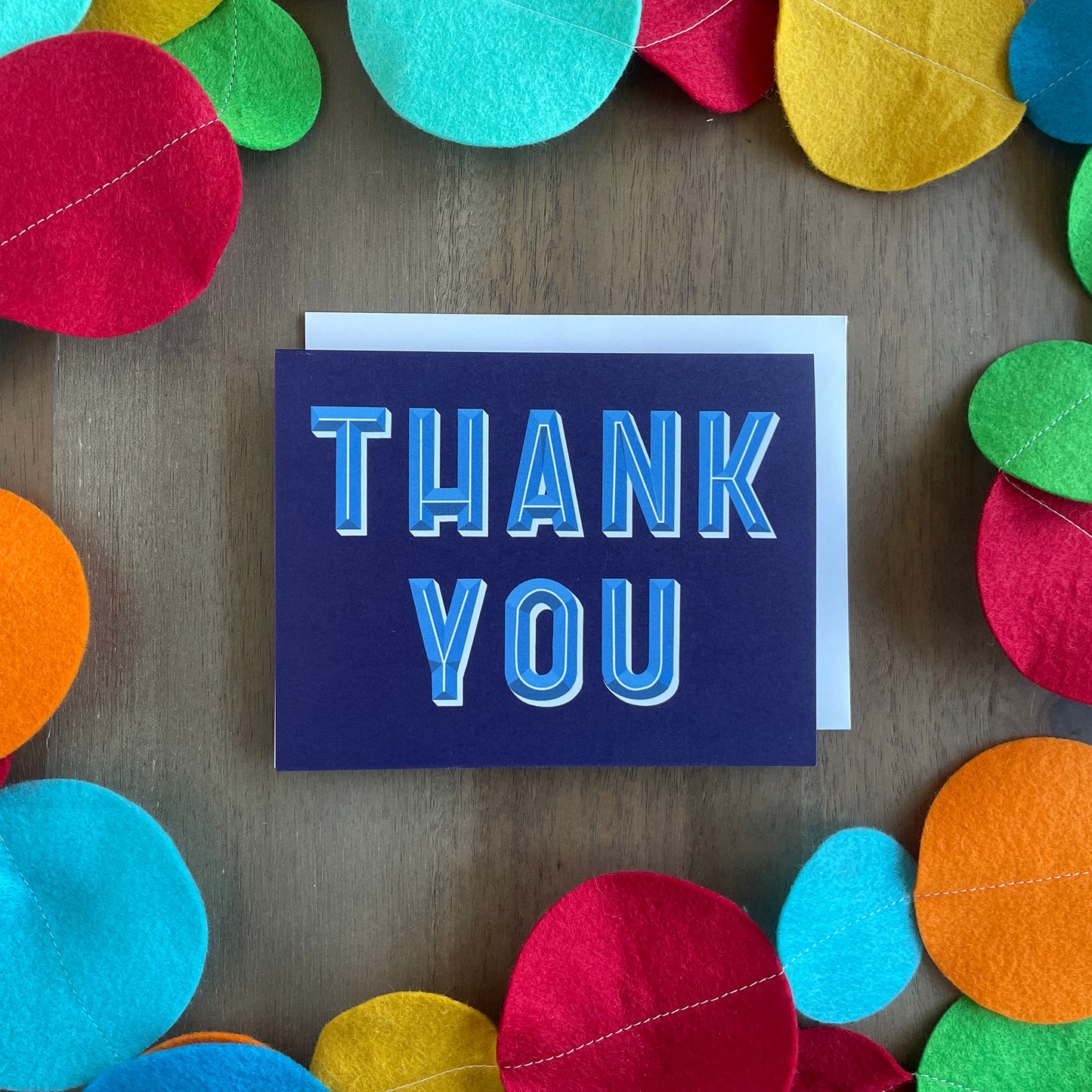 Thank You Beveled Lettering Card