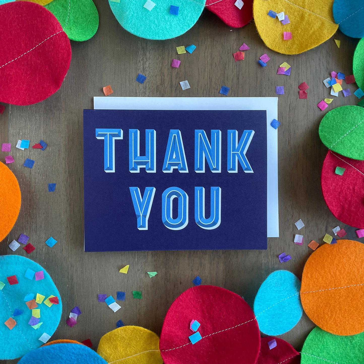 Thank You Beveled Lettering Card