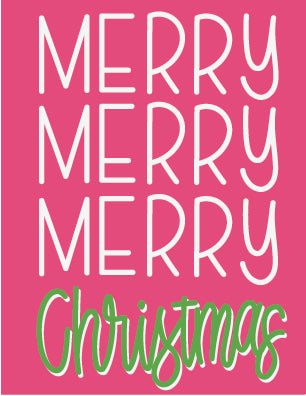 Merry Christmas Hand Lettered Greeting Card