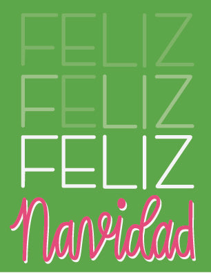 Colorful Feliz Navidad Hand Lettered Greeting Card