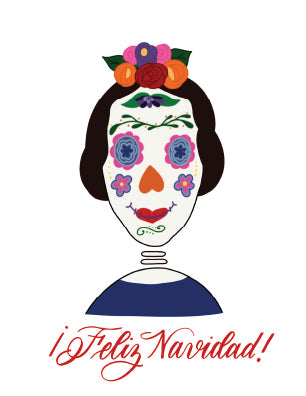 Feliz Navidad Hand Illustrated Mujer Greeting Card