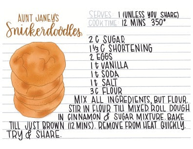 Snickerdoodles Recipe Card