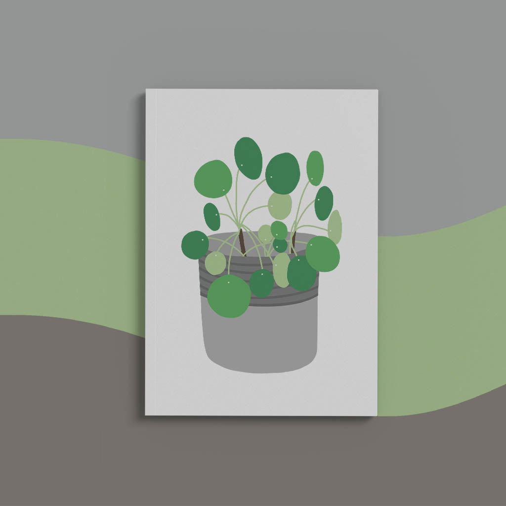 Pilea plant Hand Illustrated Greeting Card